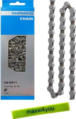 Produktbild von Shimano Kette CN-HG71 6/7/8-Fach 116 Glieder inkl. maxxi4you Reflexband