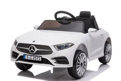Produktbild von ES-Toys Kinder Elektroauto Mercedes CLS350 EVA-Reifen, Kunstledersitz, MP3, USB weiss