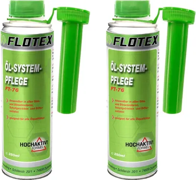 Produktbild von Flotex Öl Systempflege, 2 x 250ml Additiv Öl Booster Reiniger Systemreiniger
