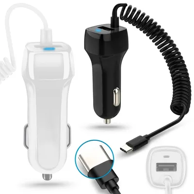 Produktbild von Auto KFZ Ladegerät USB Typ-C Handy Tablet Ladekabel Kabel Lade Gerät Ladeadapter