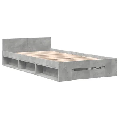 Obrázek produktu pro vidaXL Rám postele se zásuvkou beton šedý 90x190 cm materiál na bázi dřeva
