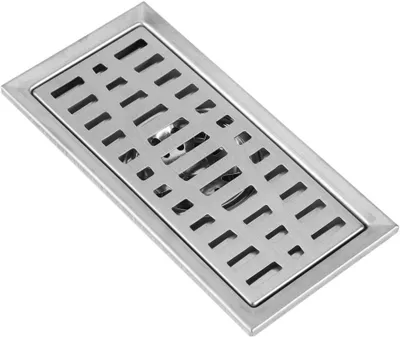 Immagine prodotto di Scarico a pavimento rettangolare in acciaio inossidabile con filtro anticalcare, ideale per bagno, doccia e cucina, dimensioni 20x10 cm