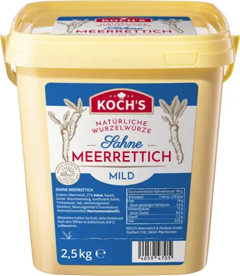Produktbild von Kochs Sahnemeerrettich cremig mild servierfertig im Eimer 2500g