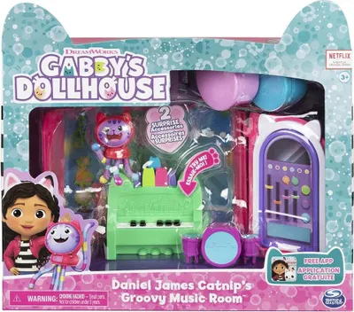 Produktbild von Gabby's Dollhouse , Baby Box Craft-a-riffic-Zimmer mit Baby Box-Katzenfigur, Zubehörteilen, Möbeln und Puppenhaus-Überraschungsbox, Kinderspielzeug, 430 g