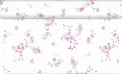 Produktbild von Sovie HOME Tischläufer Bonnie in Beere aus Linclass® Airlaid 40 cm x 4,80 m, 1 Stück - Floral dezentes Blumendesign