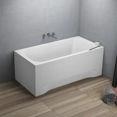 Produktbild von AQUA for you | Badewanne - Polimat GRACJA - Rechteckbadewanne – 170x75 cm - Weiß - mit Chrom-Siphon, Gestell, Füßen, Handtuch, Acrylwanne