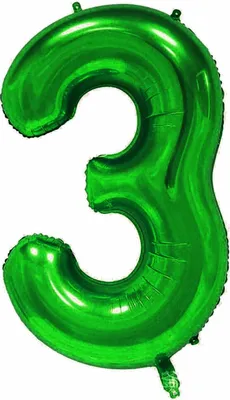 Produktbild von Oblique Unique 1x Folien Luftballon mit Zahl 3 Kinder Geburtstag Jubiläum Silvester Party Deko Ballon grün
