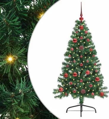 Produktbild von vidaXL Künstlicher vorbeleuchteter Weihnachtsbaum Grün 120 cm PVC