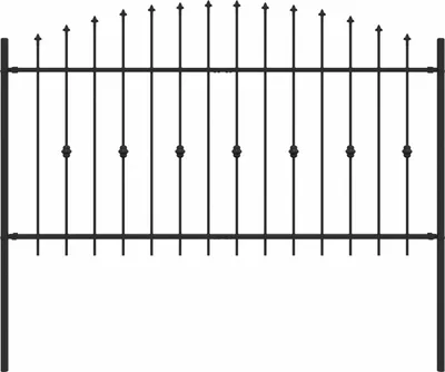 Produktbild von vidaXL Spießzaun Asten Schwarz 200 x 150 cm Pulverbeschichteter Stahl
