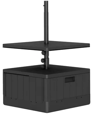 Produktbild von Terrassenschirmständer Gartenschirmständer mit Tischplatte Kunststoff Schwarz