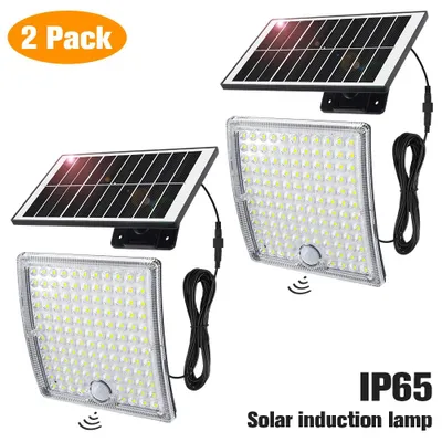 Produktbild von Solar-Wandleuchten - LED-Außenbeleuchtung - 2er-Set mit 126 LEDs - Bewegungsmelder - IP65 wasserdicht - Dimmbar - Für Terrasse, Hof und Garage