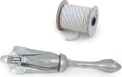 Produktbild von Anker-Set aus Faltklappanker Schirmanker 0,7 kg + Leine 50 m Ø 8 mm