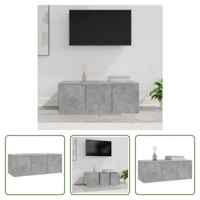 Produktbild von The Living Store TV-Schrank Betongrau 80x34x30 cm Holzwerkstoff
