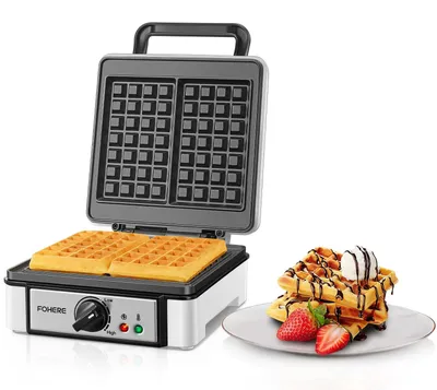 Productafbeelding van Dubbel Wafelijzer 1200 W, Belgische Wafels, Antiaanbaklaag, 5 Bruiningsniveaus