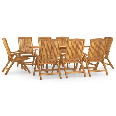 Produktbild von vidaXL 9-tlg. Garten-Essgruppe Massivholz Teak