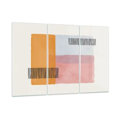 Produktbild von Bilder auf glas - 3 Teile - Aquarell Rechtecke Linien - 165x110cm - Glasbilder - Wandbilder - Bilder - Wanddekoration aus Glas - Glas Bilder - Wandbild auf Glas - GCE165x110-4669
