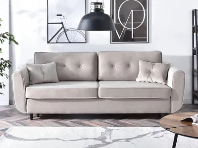 Zdjęcie produktu dla Sofa rozkładana LALESKA - beżowy / czarny