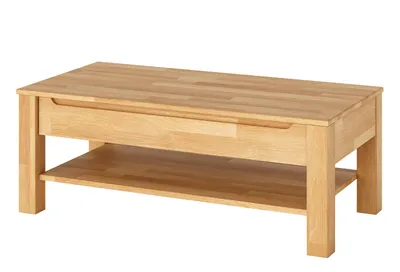 Produktbild von Couchtisch Kernbuche Massivholz 100x60 cm mit Schublade geölt Wohnzimmertisch