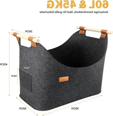Produktbild von Holzschublade XXL mit einem Fassungsvermögen von 60 Litern, mit einem robusten, wiederverwendbaren und langlebigen schwarzen Bezug, Maße: 50 x 40 x 30 cm