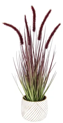Produktbild von Künstliches Fuchsschwanzgras mit Übertopf Gras Kunstpflanze Kunstgras Ziergras G