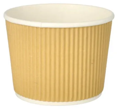 Produktbild von 25 Suppenbecher, Pappe 520 ml Ø 11 cm · 8,4 cm braun/weiss Ripple Wall