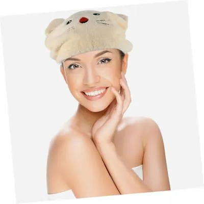 Produktbild von Saugfähiges Korallenvlies-Haartuch als Trockenhaube für Mädchen, schnelltrocknendes Haarhandtuch mit Cartoon-Motiv für Reisen und zu Hause