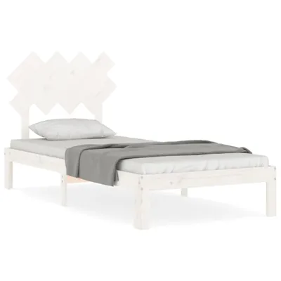 Image de vidaXL Lit en pin massif sans matelas blanc 90x200 cm