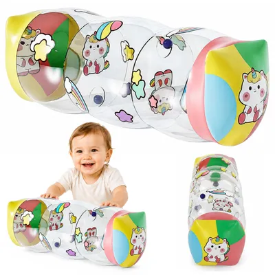 Produktbild von Aufblasbare Krabbelrolle für Kleinkinder, Einhörner, 48 x 20 cm