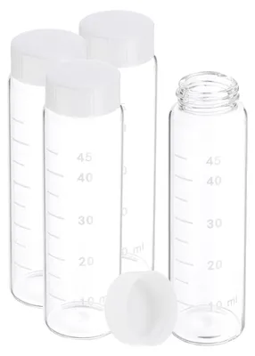 4er-Set Glasflaschen 50 ml mit Schraubdeckel, Borosilikatglas
