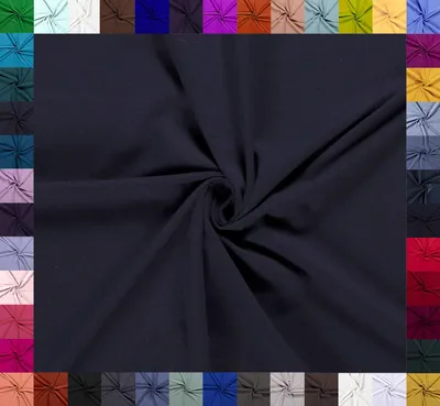 Locker drapiertes, elastisches Baumwoll-Jersey-Gewebe in Marineblau, 8 % Elasthan, Öko-Tex Klasse 1, Meterware für Bekleidung.