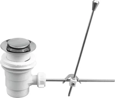 Produktbild von Stöpsel, Ablaufgarnitur Chrom 1 1/4" Zugstange und Überlauf Abfluss