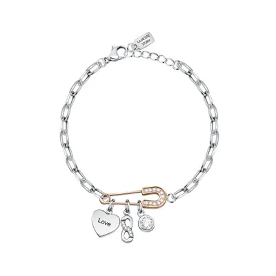 Produktbild von Steel bracelet with Love pendants LPS05ASD14