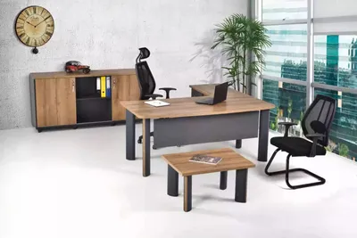 Obrázok produktu pre Büroeinrrichtung Schreibtisch Büromöbelkollektion Tisch Schrank Büro 3tlg