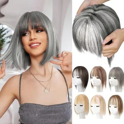 Productafbeelding van Haarstuk van echt haar voor dames - 30,5 cm lang, met pony