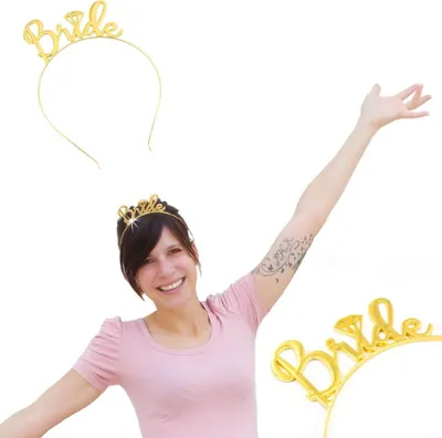 Produktbild von Oblique Unique Haarreif Haarreifen Bride JGA Junggesellinnenabschied Hen Party gold