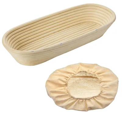 Gärkorb-Set oval, Rattan/Katoen, 2 Stück, 39,5 cm