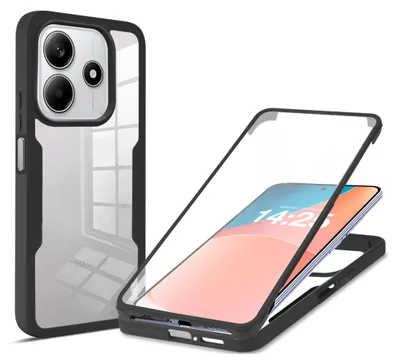 Produktbild von 360 Grad Rundum Schutz Handyhülle für Xiaomi Redmi Note 14 5G Full Cover Vollschutz Case Farbe: Schwarz