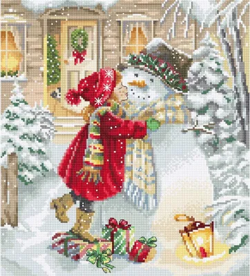 Produktbild von Letistitch Kreuzstich Set "Winterspielzeit", Zählmuster, 26x23cm