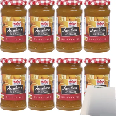 Produktbild von Hofgut Aprikose Fruchtaufstrich VPE (8x250g Glas) + usy Block
