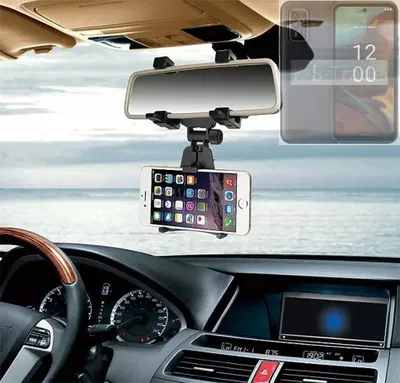 Produktbild von K-S-Trade Smartphone Halterung kompatibel mit HMD XR21 Rückspiegel Halterung schwarz Auto Halterung KFZ Halter