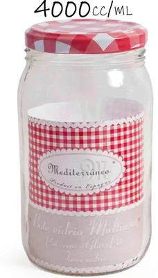 Image de Bocaux en verre - Récipients de conservation - Lot de 4 - 4 litres (4000 ml) - Couvercle hermétique - Pour aliments et légumineuses