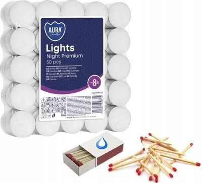 Image de BISPOL Aura Tealights sans parfum 8H 50 pièces