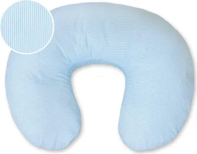 Obrázok produktu pre Vankúš na dojčenie, tehotenský vankúš, ergonomický a pohodlný, modrý pruhovaný, 100 % bavlna