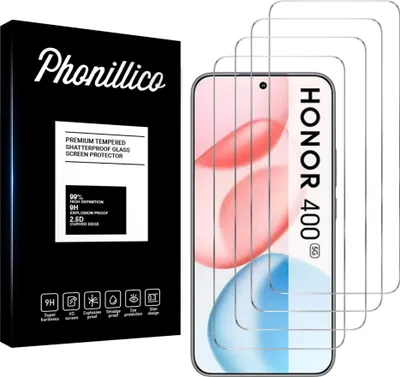 Immagine prodotto di Vetro temperato per Honor 400 5G [4 pezzi] Pellicola protettiva dello schermo Antigraffio Vetro Resistente Phonillico®