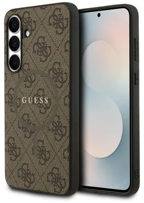 Productafbeelding van Guess 4G Ring Classic Logo Magsafe-hoesje voor Samsung Galaxy S25 Fe - Bruin