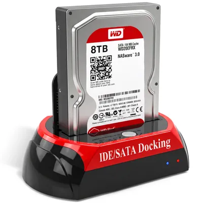 Produktbild von HDD Docking Station 2 USB IDE SATA Festplatten USB 2.0 Dockingstation 2,5 Zoll 3,5 Zoll SSD Docking-Station Offline-Klonen Klonfunktion Adapter Retoo