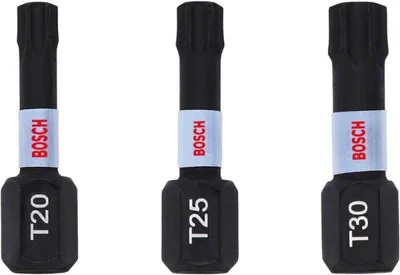 Image de Embouts de vissage en T Impact Control Bosch, 3 pièces. Pour 2608522479