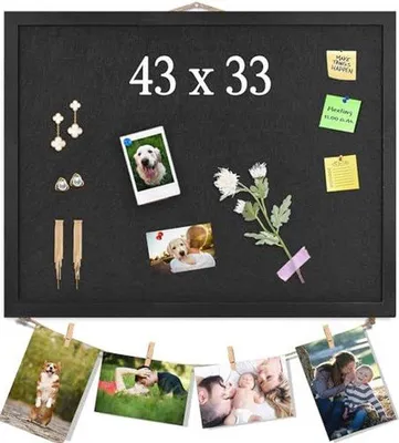 Produktbild von Pinnwand aus Kork und Filz 43 x 33 cm - Schwarz
