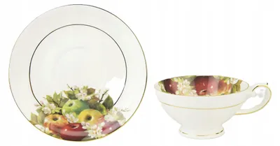 Image de Domdekoracji Tasse avec soucoupe 170 ml motifs pomme élégante