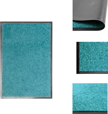 Produktbild von vidaXL Fußmatte Waschbar Cyan 40x60 cm - Fußmatten